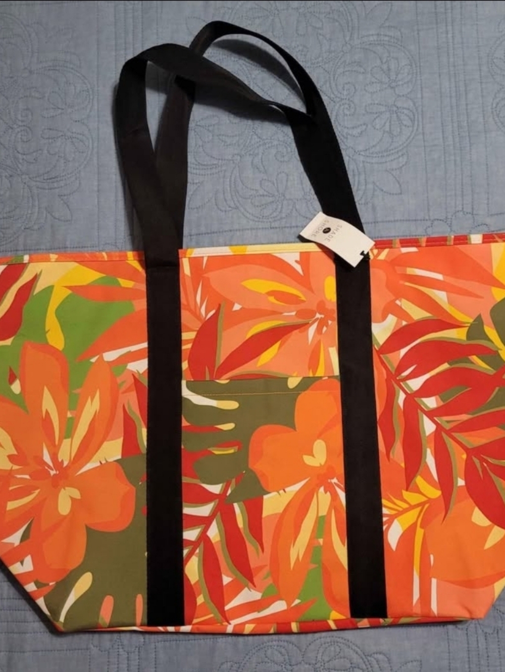 Oversized Canvas Beach/ Weekend Zippered Tote Bag